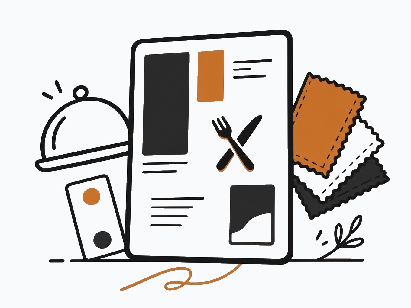 Illustration of a custom branded restaurant menu design